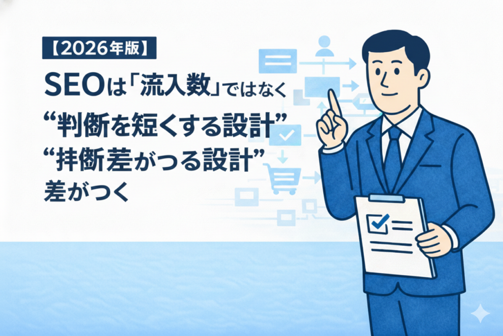 【2026年版】 SEOは「流入数」ではなく “判断を短くする設計”で 差がつく