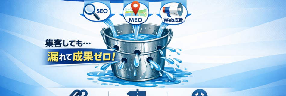 広告費をドブに捨てていませんか？MEO・SEO・Web広告がバラバラなサイトは「穴の空いたバケツ」である理由